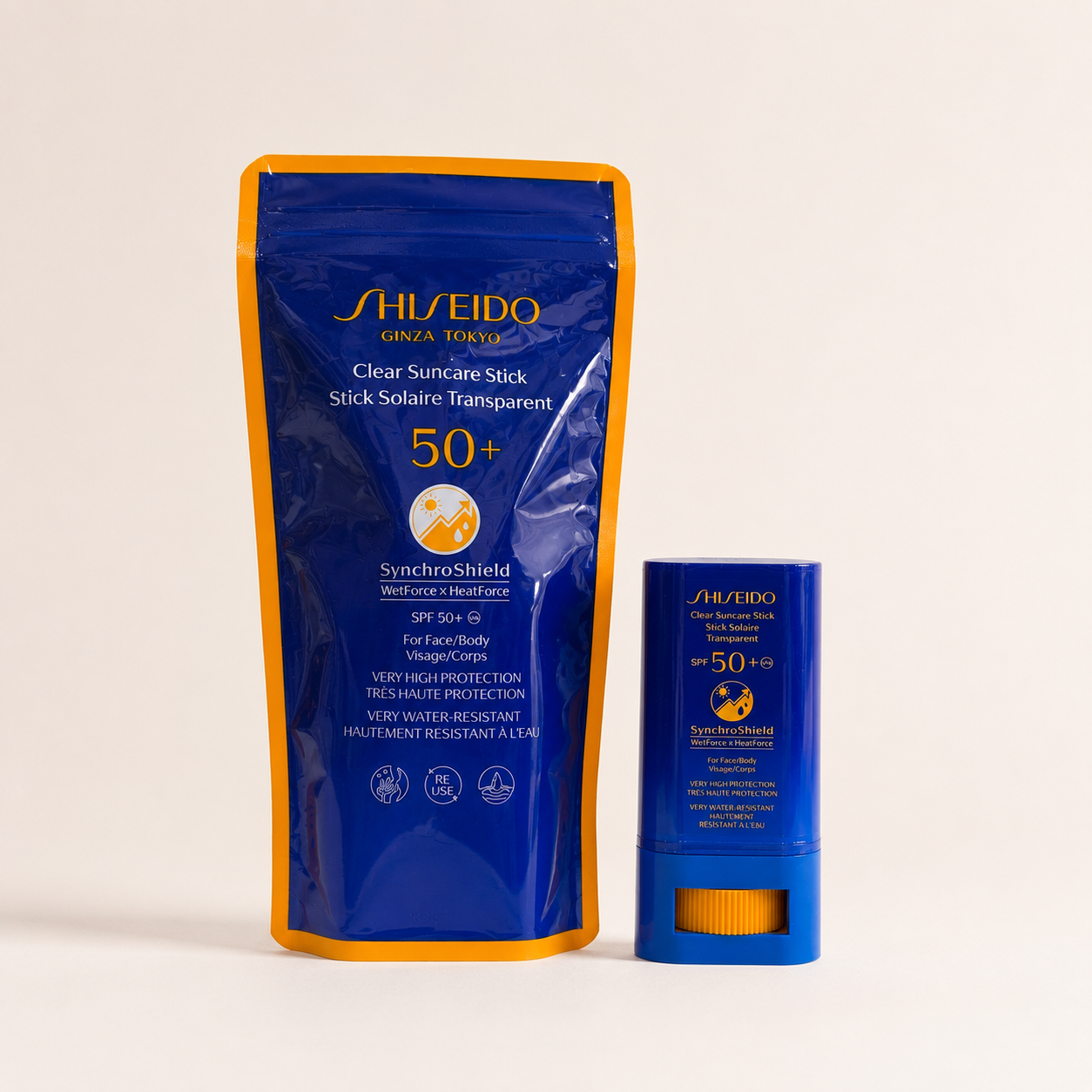 کرم ضدآفتاب استیکی شیسیدو Clear Suncare Stick SPF 50+  ضدآفتاب استیکی شیسیدو با SPF 50+ و محافظت گسترده در برابر اشعه‌های UVA و UVB، انتخابی ایده‌آل برای محافظت روزانه از پوست است. فرمول شفاف و بی‌رنگ آن بدون ایجاد سفیدی روی پوست، به‌راحتی پخش می‌شود و برای استفاده روی صورت و بدن مناسب است.  این محصول با فناوری SynchroShield™ در تماس با گرما، آب و تعریق، عملکرد محافظتی خود را تقویت می‌کند و به همین دلیل گزینه‌ای عالی برای فعالیت‌های روزانه، ورزش و سفر محسوب می‌شود