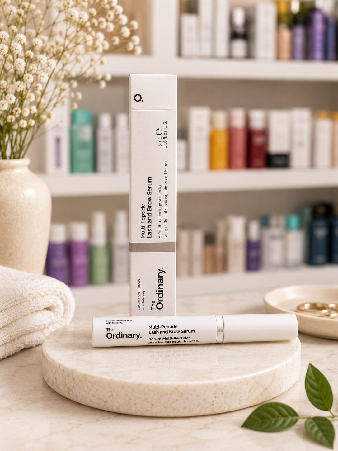 سرم تقویت مژه و ابرو مولتی پپتاید اوردینری (The Ordinary Multi-Peptide Lash and Brow Serum) 5 میلی‌لیتر  سرم تقویت مژه و ابرو مولتی پپتاید اوردینری محصولی تخصصی برای کمک به افزایش ضخامت، استحکام و ظاهر پرپشت‌تر مژه‌ها و ابروها است. این سرم با بهره‌گیری از مجموعه‌ای از پپتیدها، عصاره‌های گیاهی و ترکیبات تقویت‌کننده، به تغذیه فولیکول‌های مو کمک کرده و باعث می‌شود مژه‌ها و ابروها سالم‌تر، قوی‌تر و خوش‌حالت‌تر به نظر برسند.  فرمولاسیون سبک و بدون چربی این محصول به‌سرعت جذب شده و برای استفاده روزانه مناسب است. این سرم فاقد هورمون و پروستاگلاندین بوده و برای استفاده روی مژه و ابرو طراحی شده است.