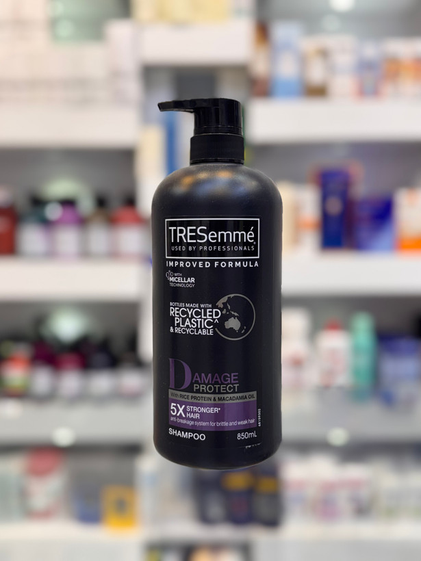 شامپو ترزمه TRESemmé Damage Protect با پروتئین برنج و روغن ماکادمیا – ۸۵۰ میلیلیتر