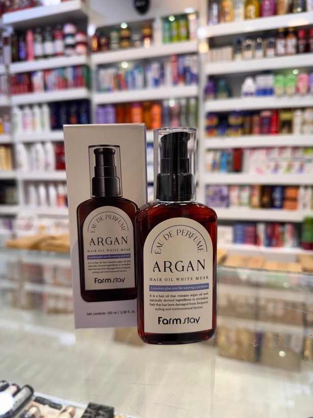روغن موی آرگان فارم استی مدل White Musk حجم ۱۰۰ میلیلیتر | Farm Stay Argan Hair Oil