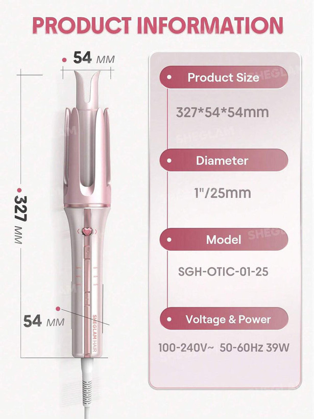 فرکننده مو شیگلم مدل SGH-OTIC-01-25 قطر ۲۵ میلیمتر